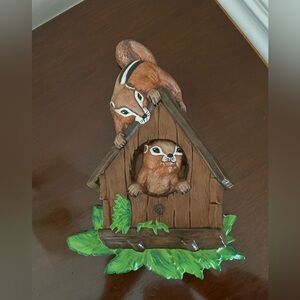 Chipmunk Wall Hanging, Hand Painted, Kitchy